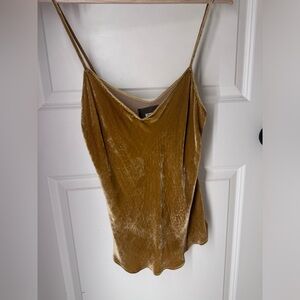 Reformation Gold Velvet Top